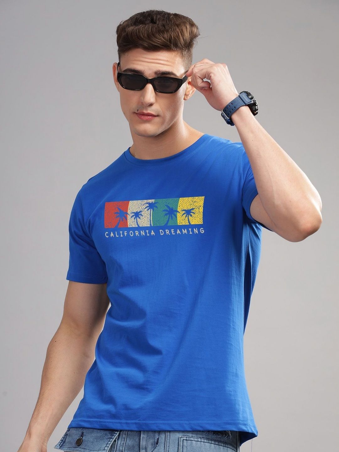 ADRO Typography Printed Round Neck Pure Cotton T-shirt