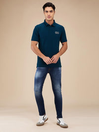 Being Human Men Self Design Polo Collar T-shirt