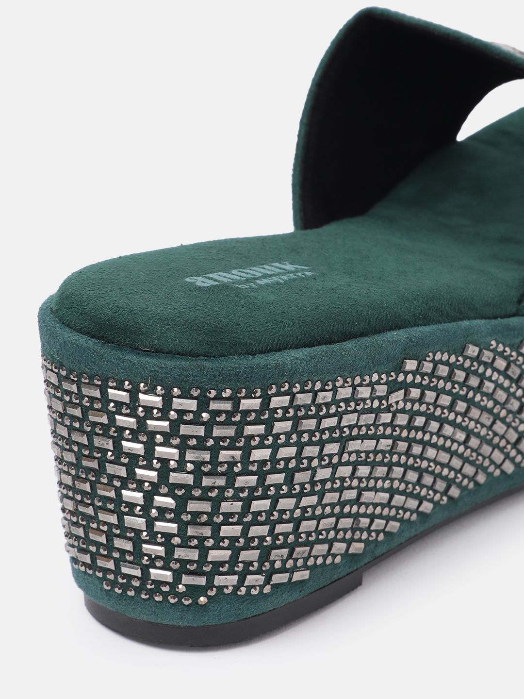 Anouk Embellished Open Back Flatform Heels