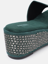 Anouk Embellished Open Back Flatform Heels