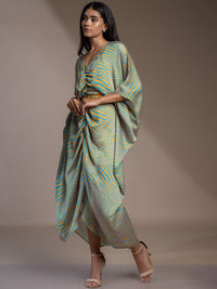 Baju Kaftan Satin Lengan Batwing Wanita Mamicha