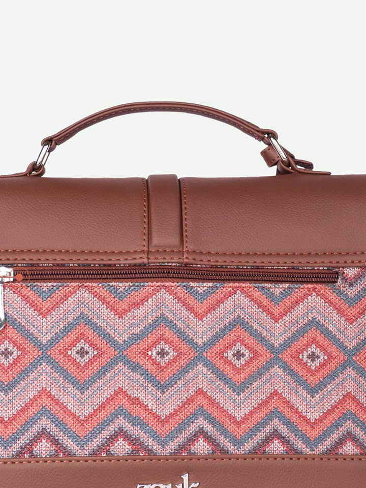 ZOUK Gwalior Weaves Printed Structured Satchel