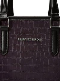 Lino Perros Croc Textured Structured Handheld Bag