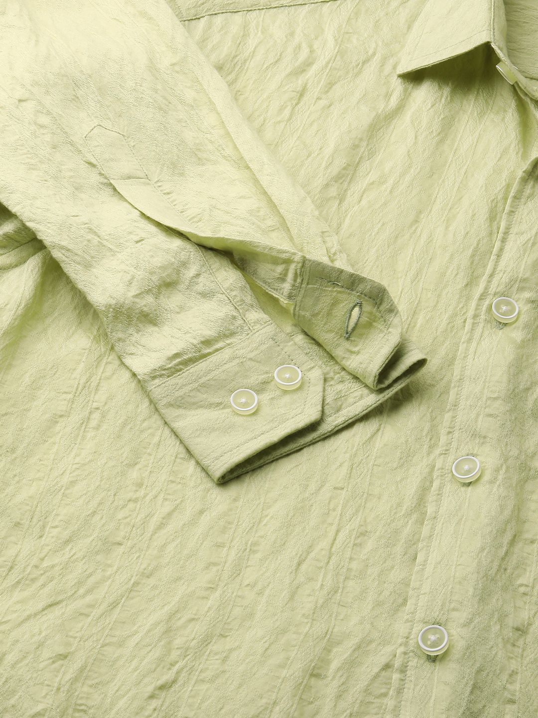 VASTRADO Men Classic Cutaway Collar Textured Casual Shirt