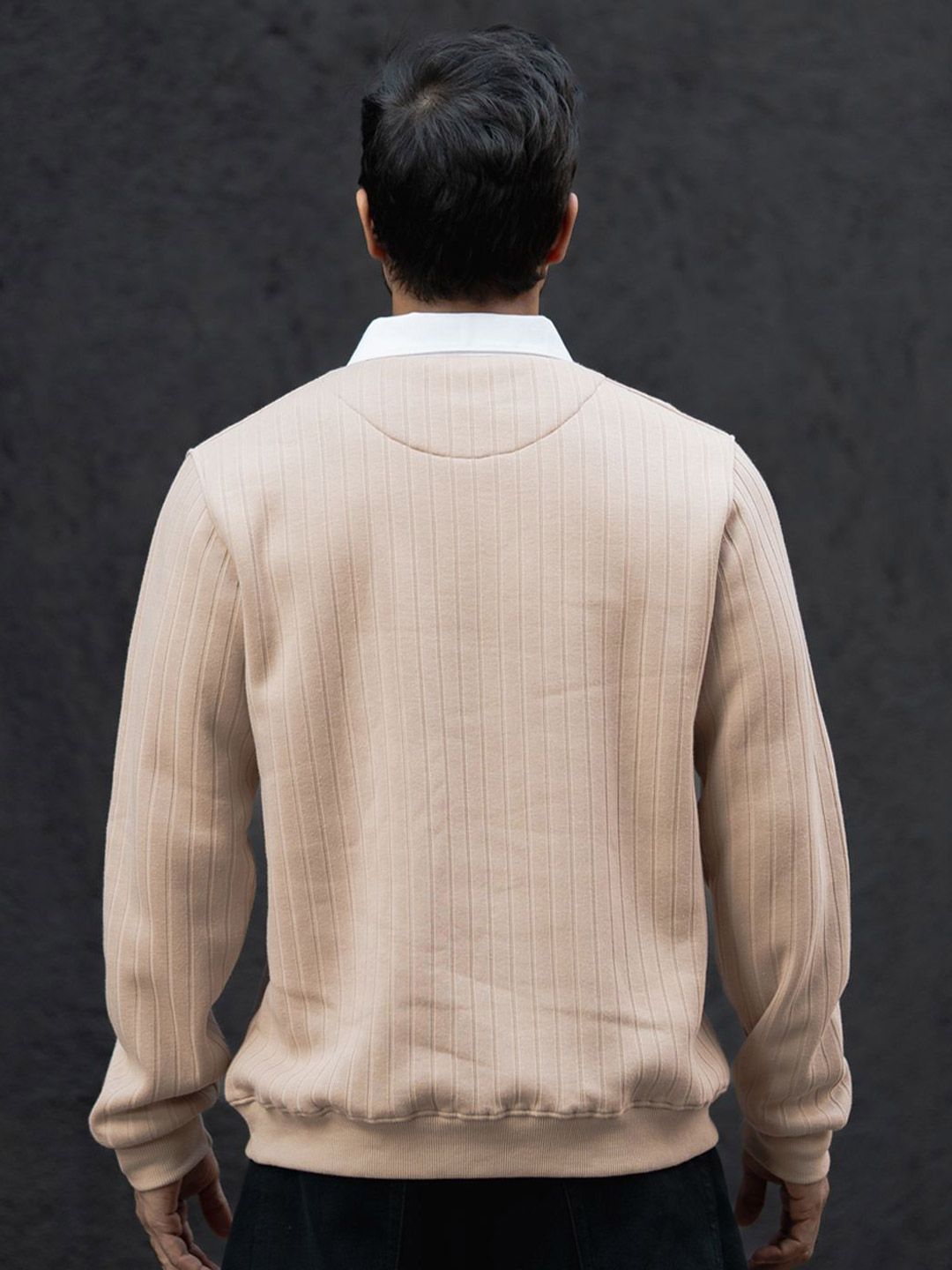 Powerlook Men Polo Collar Sweatshirt