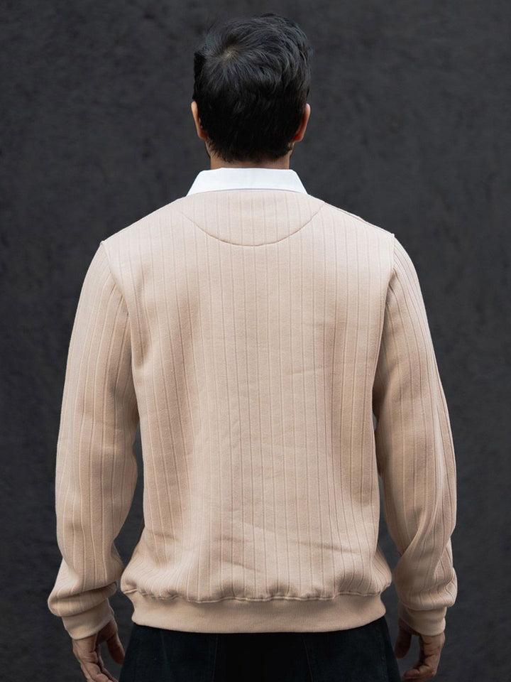 Powerlook Men Polo Collar Sweatshirt