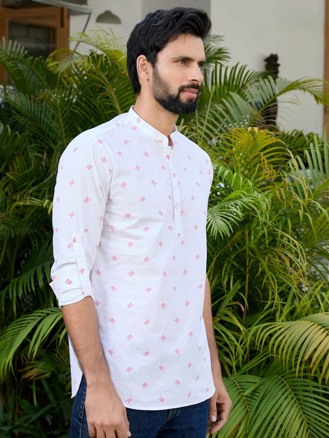 See Designs Men Quirky Printed Daily Cotton Straight Kurta