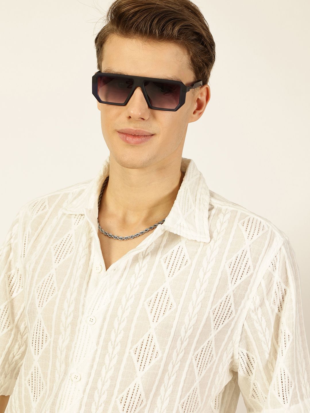 Thomas Scott Men Premium Semi Sheer Casual Shirt