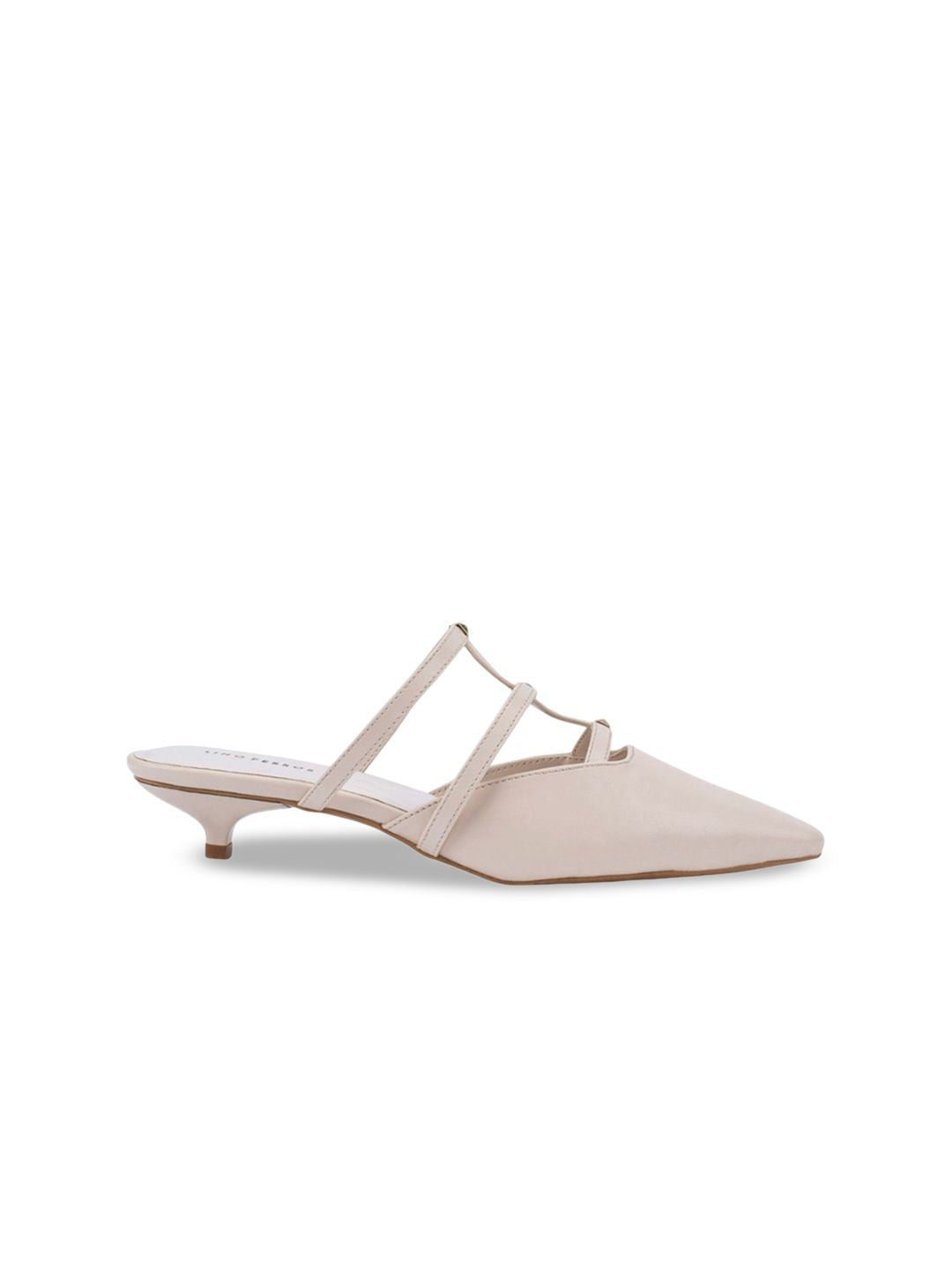 Lino Perros Solid Kitten Heel Open Back Mules