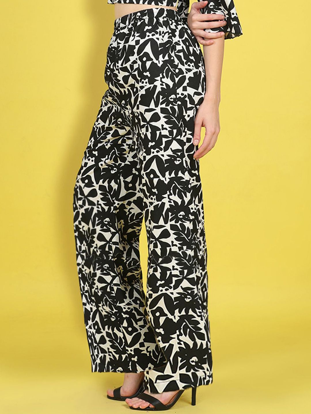 Cutiekins Girls Floral Printed Knitted Palazzos