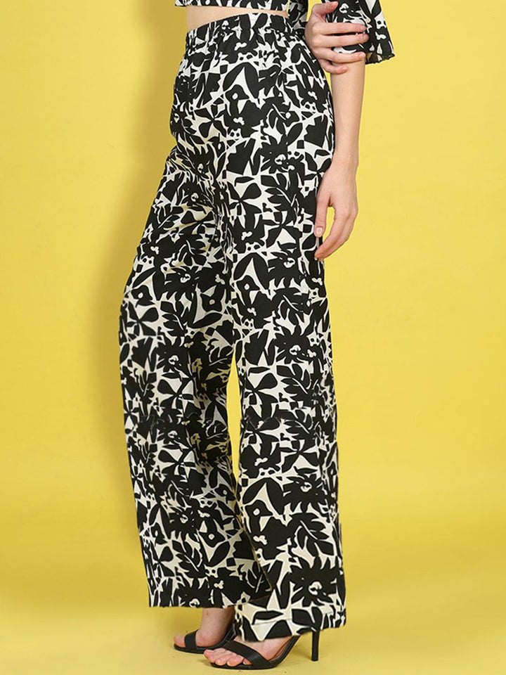 Cutiekins Girls Floral Printed Knitted Palazzos