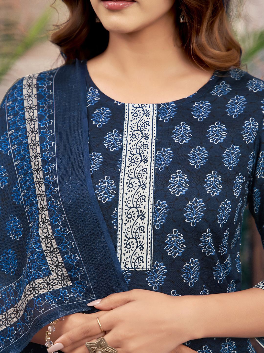 KALINI Floral Printed Kurta with Trouser & Dupatta