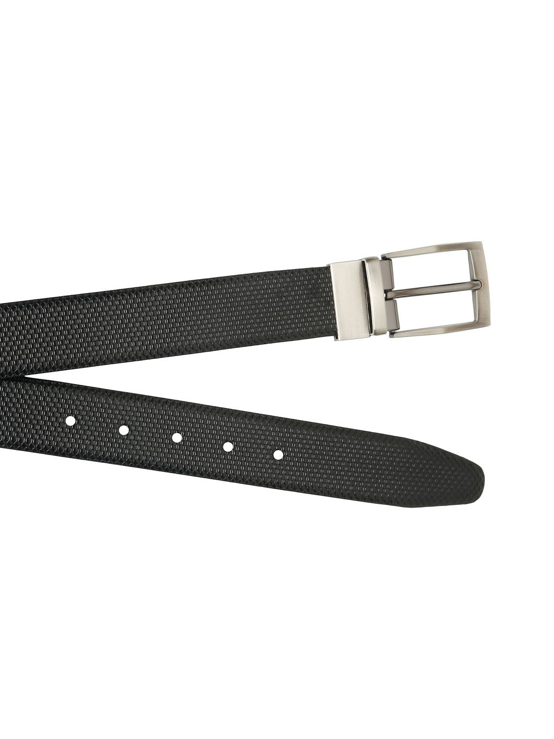 Teakwood Leathers Men Textured Leather Reversible Formal Belt