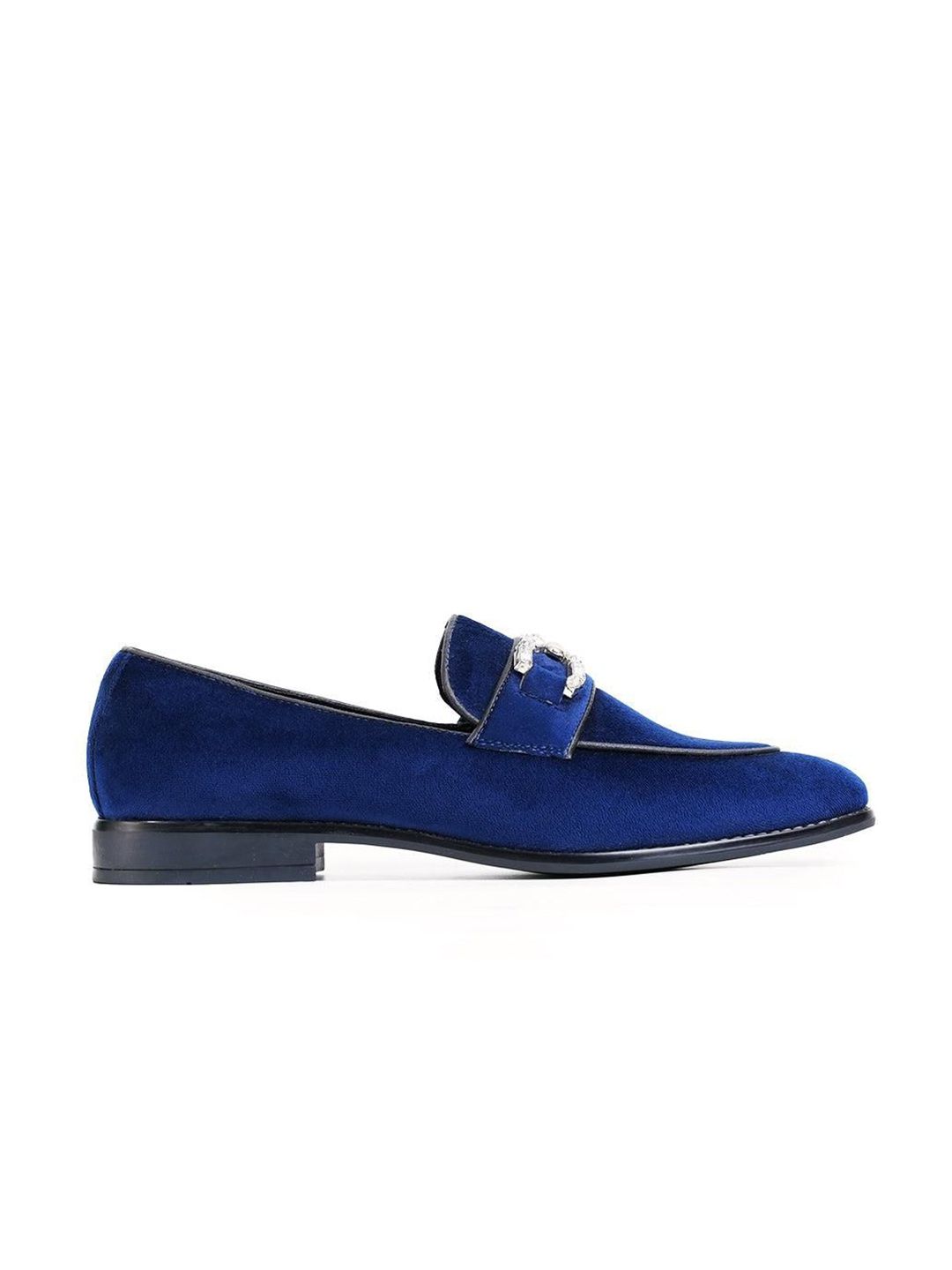 MONKSTORY Men Blue Crystal Bit Loafers