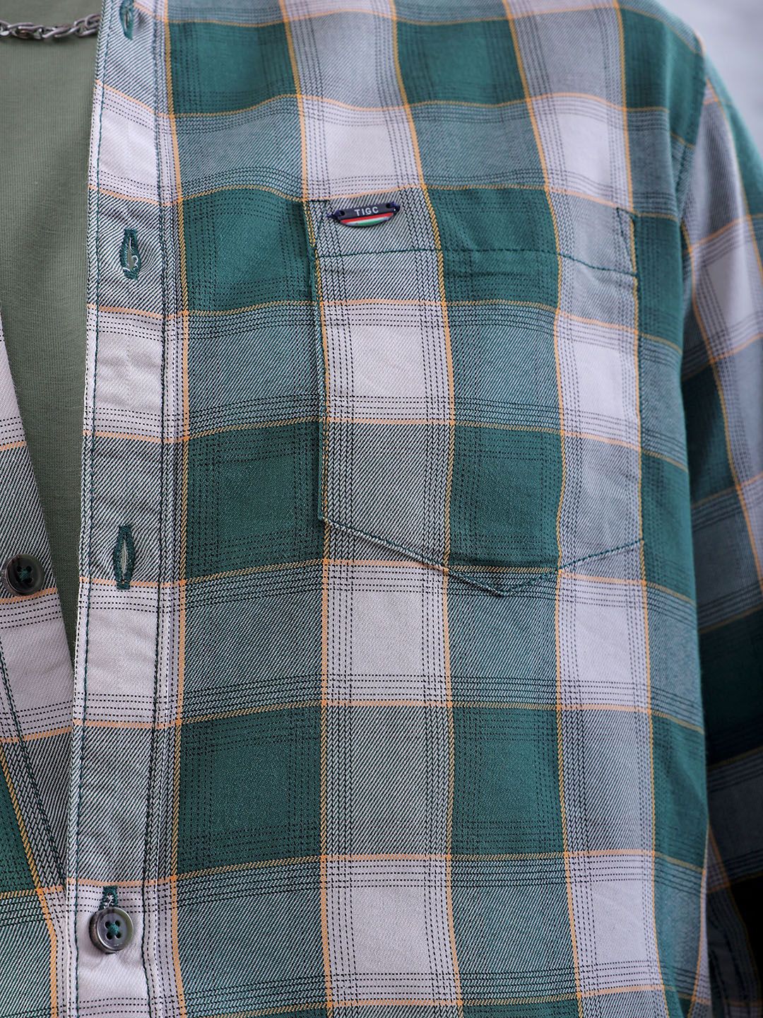 The Indian Garage Co Men Slim Fit Buffalo Checks Checked Casual Shirt