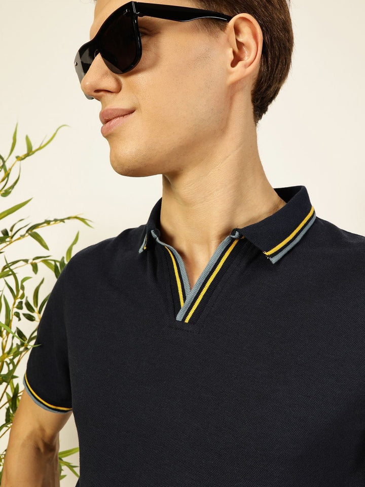 Thomas Scott Men Solid Polo Collar T-shirt