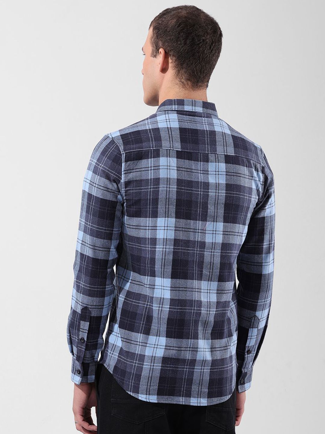 The Indian Garage Co Checked Cotton Slim Fit Casual Shirt