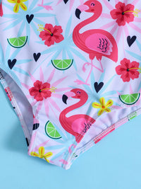 YK Girls Animal Printed Swimwear Bodysuit
