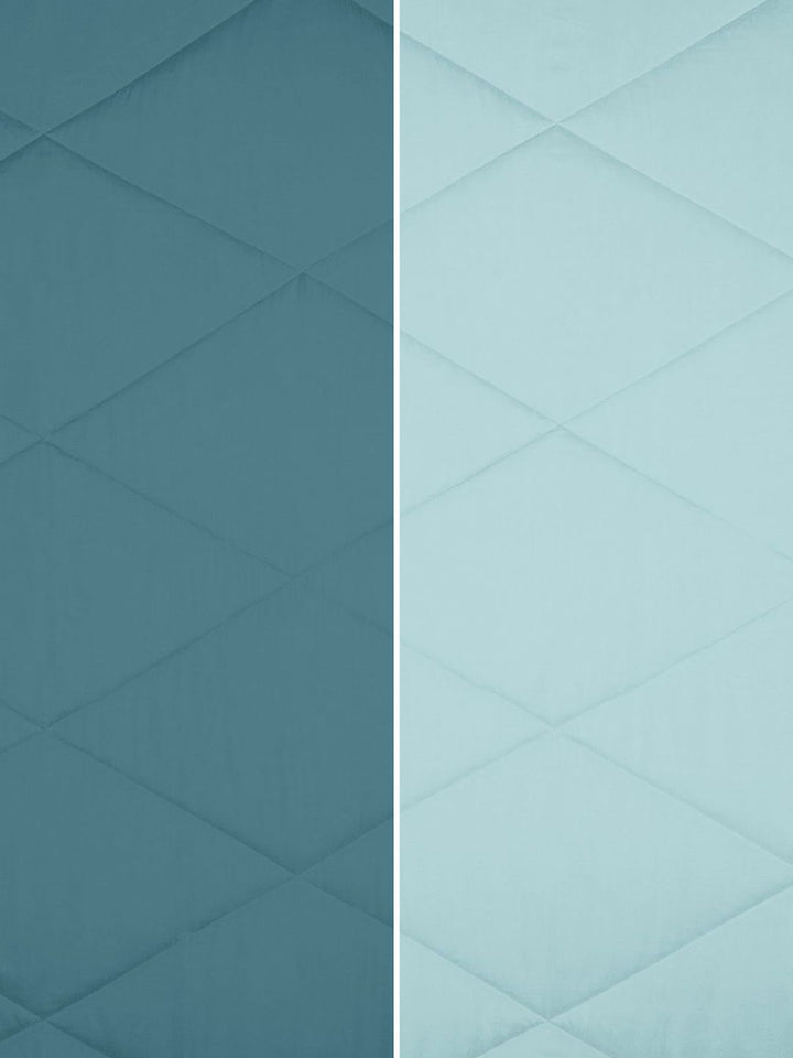 Story@home Turquoise Blue Solid Reversible 240 GSM Heavy Winter Single Bed Comforter