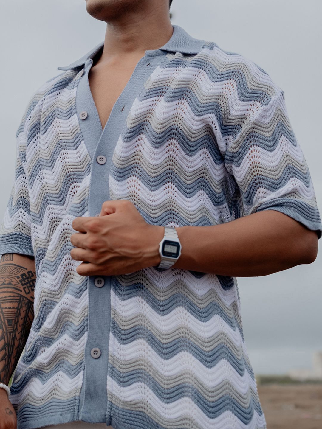 Powerlook Men Semi Sheer Printed Casual Shirt