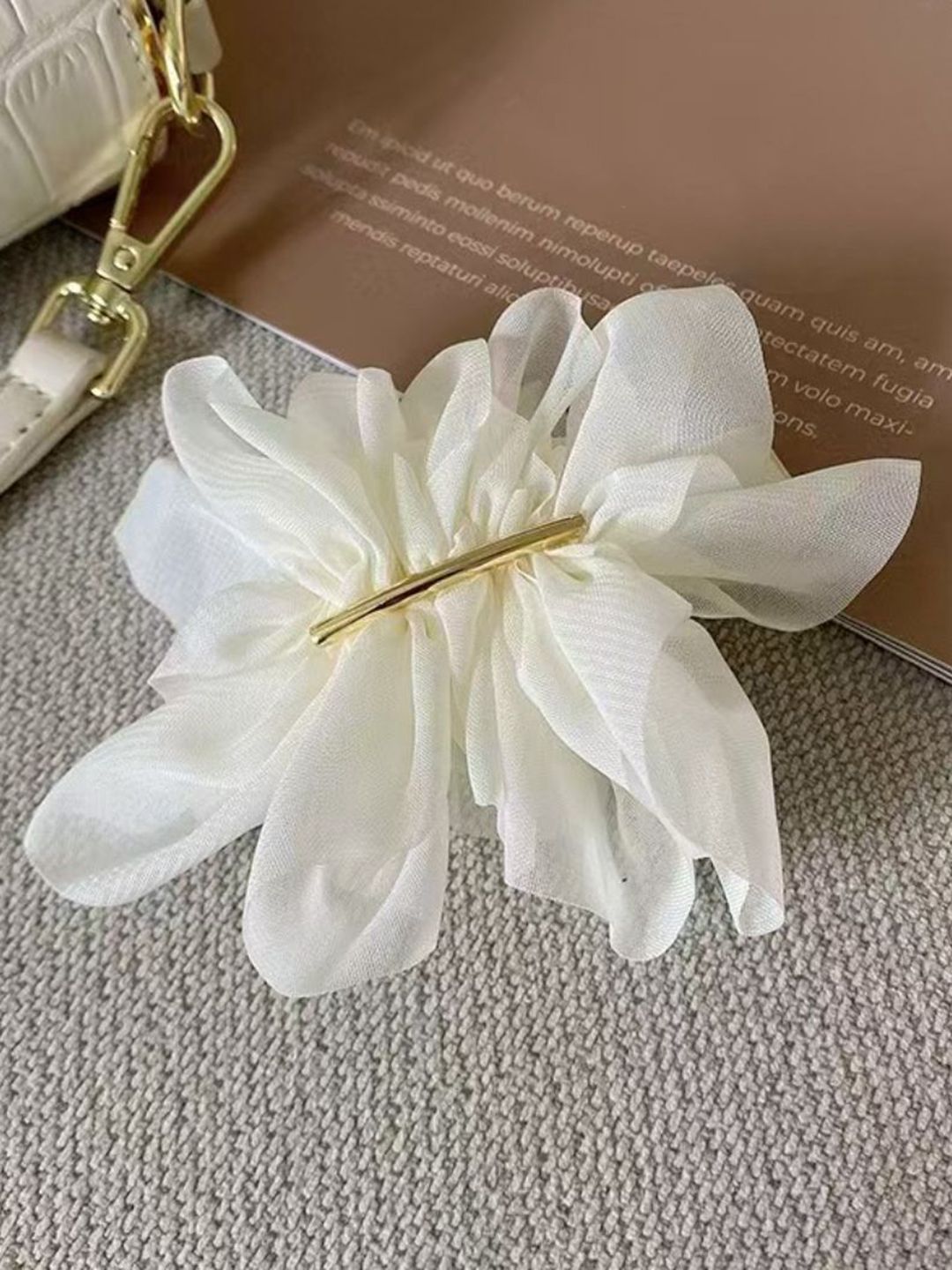 SALTY  Bride Ruffle Hair Pin for Women & Girls