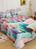 Klotthe Floral Printed 400 TC Double King 7D Bedsheet With 2 Pillow Cover-2.50 m x 2.25m