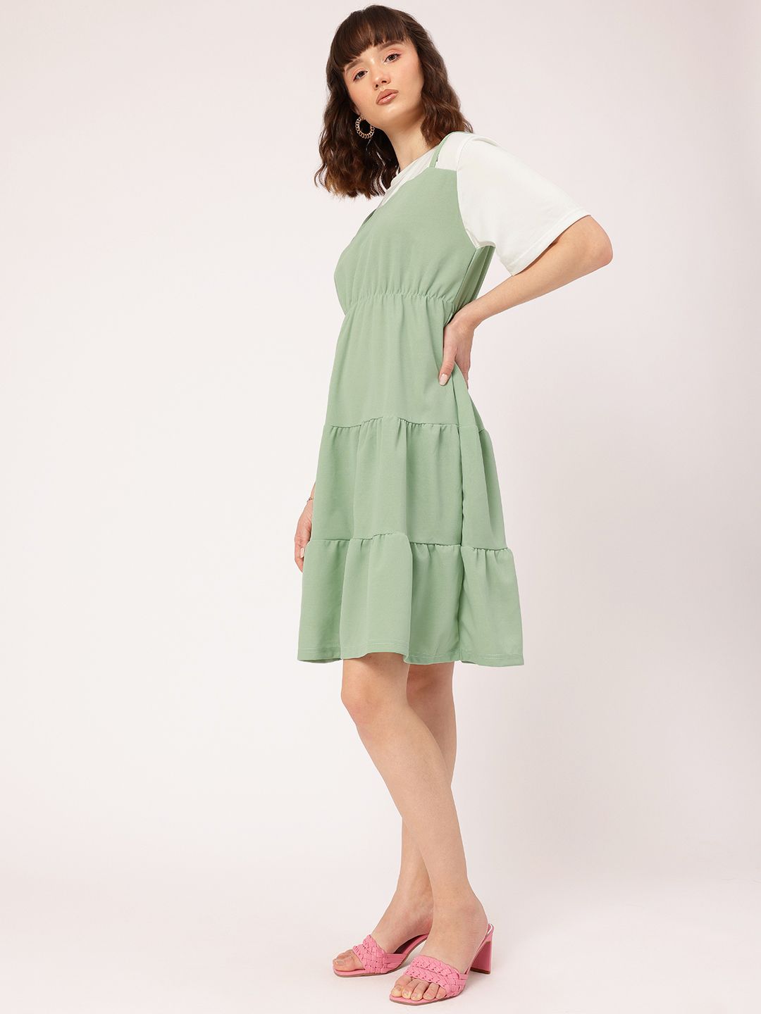 DressBerry Comfy Fashionable Flair A-Line Tiered Dress