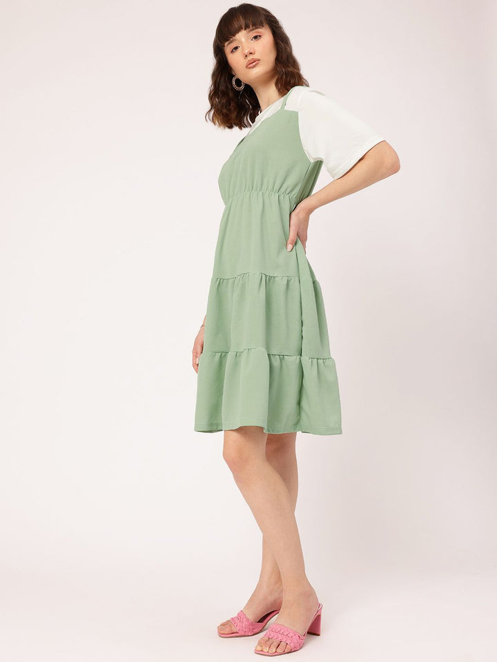 DressBerry Comfy Fashionable Flair A-Line Tiered Dress