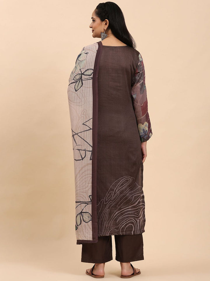 Mamicha Wanita Bercetak Kurta Kapas Tulen Biasa dengan Palazzos & Dengan Dupatta