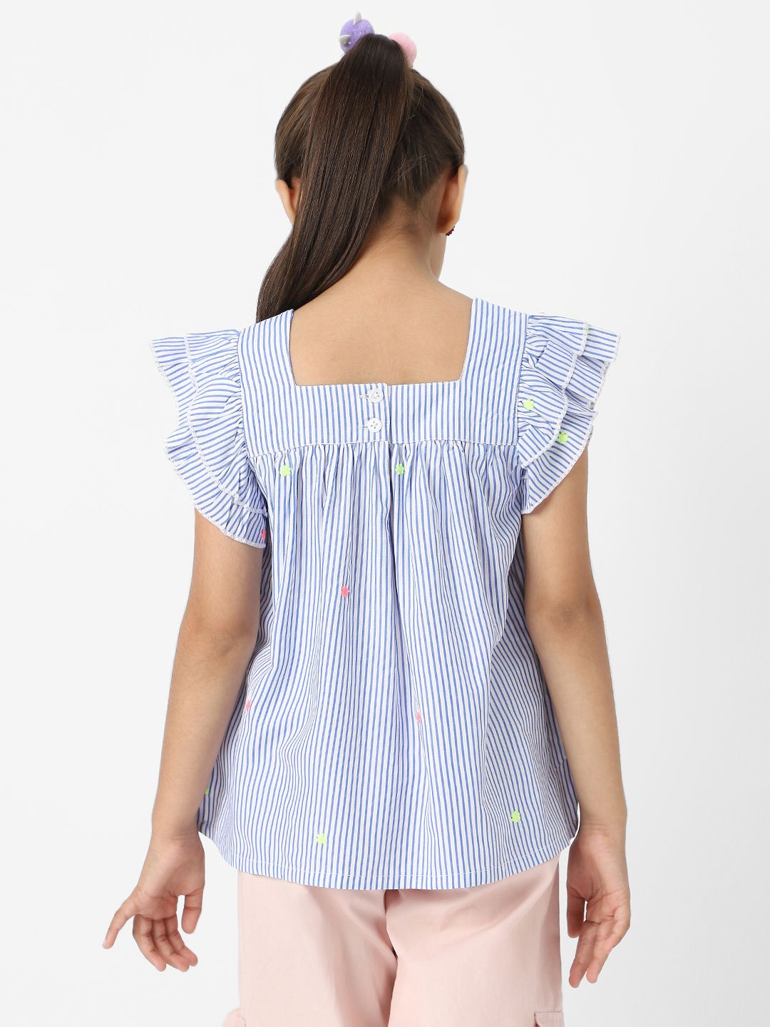 Nauti Nati Striped Bell Sleeve Cotton Top