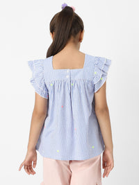 Nauti Nati Striped Bell Sleeve Cotton Top