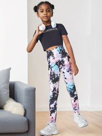 YK Girls Printed Pure Cotton Ankle Length Leggings