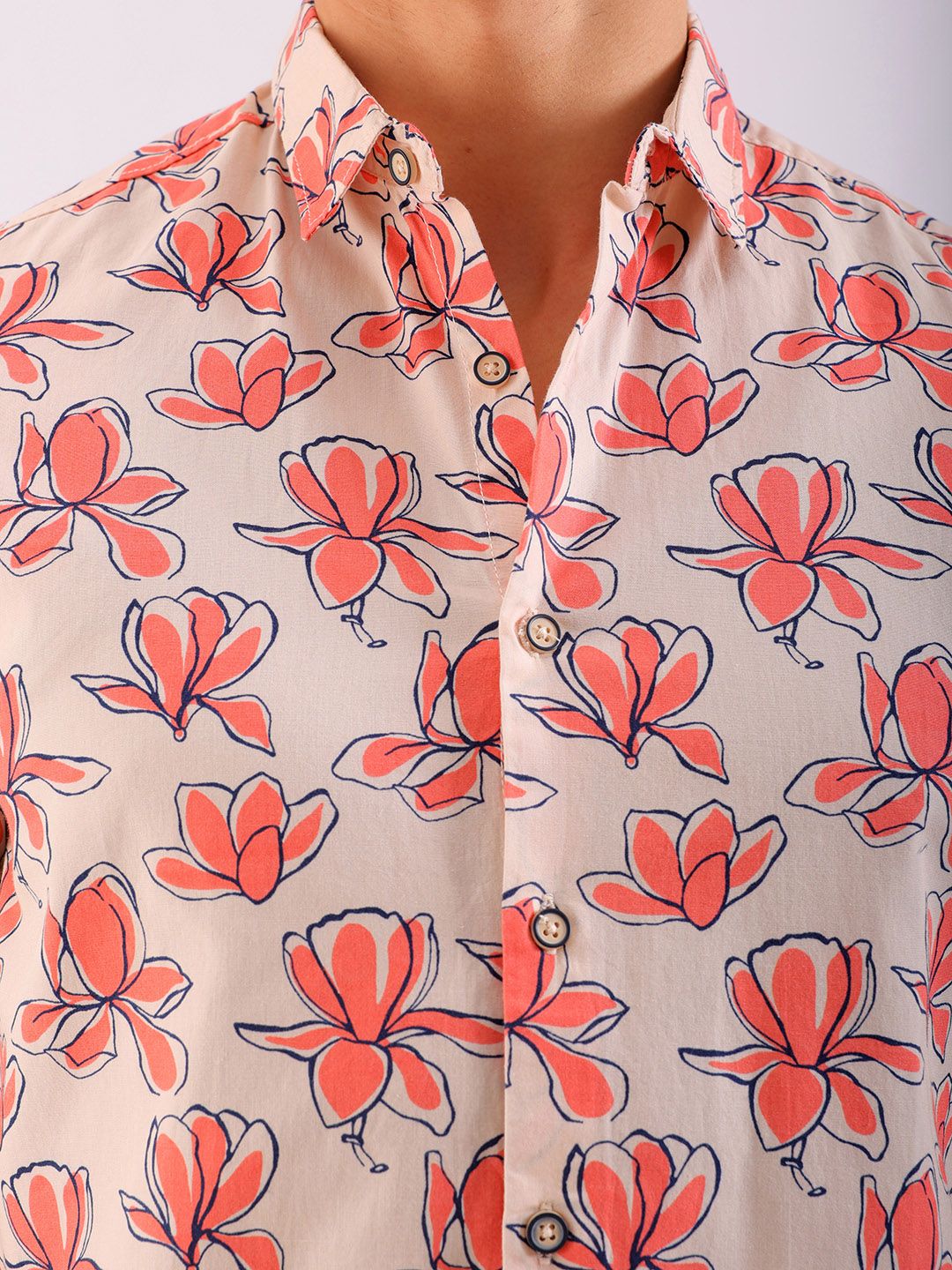 The Indian Garage Co Men Slim Fit Floral Printed Resortwear Shirt