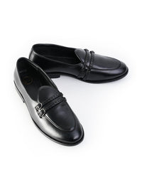 MONKSTORY Men Twin Braided-Bit Loafers
