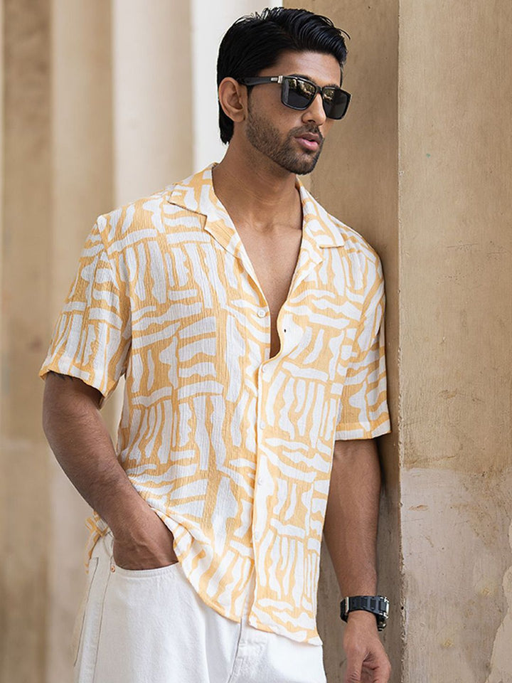 Powerlook Men Horizontal Stripes Opaque Printed Casual Shirt