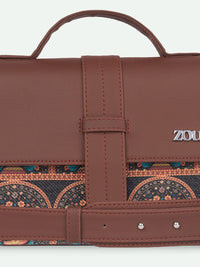 Zouk Wanita Dicetak Satchel Berstruktur dengan Tasselled
