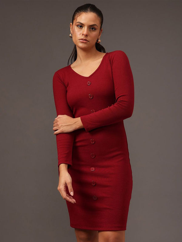 STREET 9 V-Neck Bodycon Dress