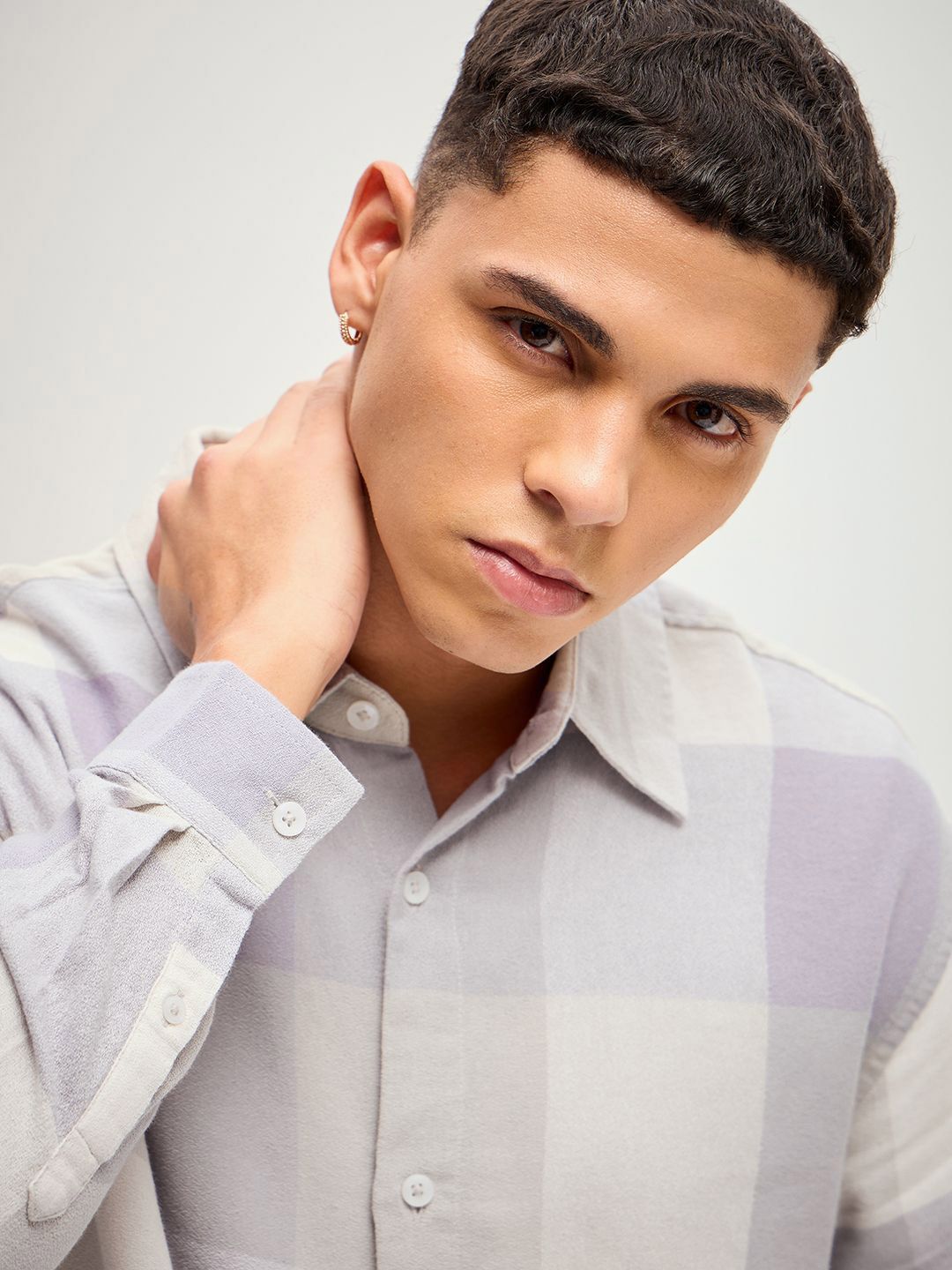 THE BEAR HOUSE Men Checked Oversized Pure Cotton Casual Shirt