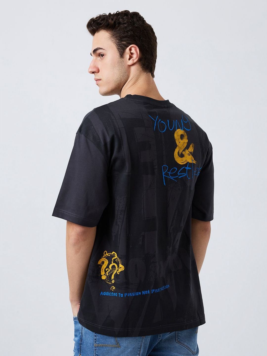 SPYKAR Men Typography Printed Round Neck Cotton Relaxed Fit T-shirt