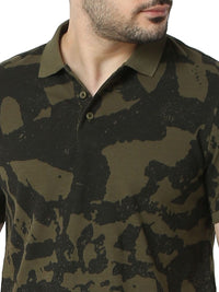 SPYKAR Men Typography Printed Polo Collar Pockets Slim Fit T-shirt