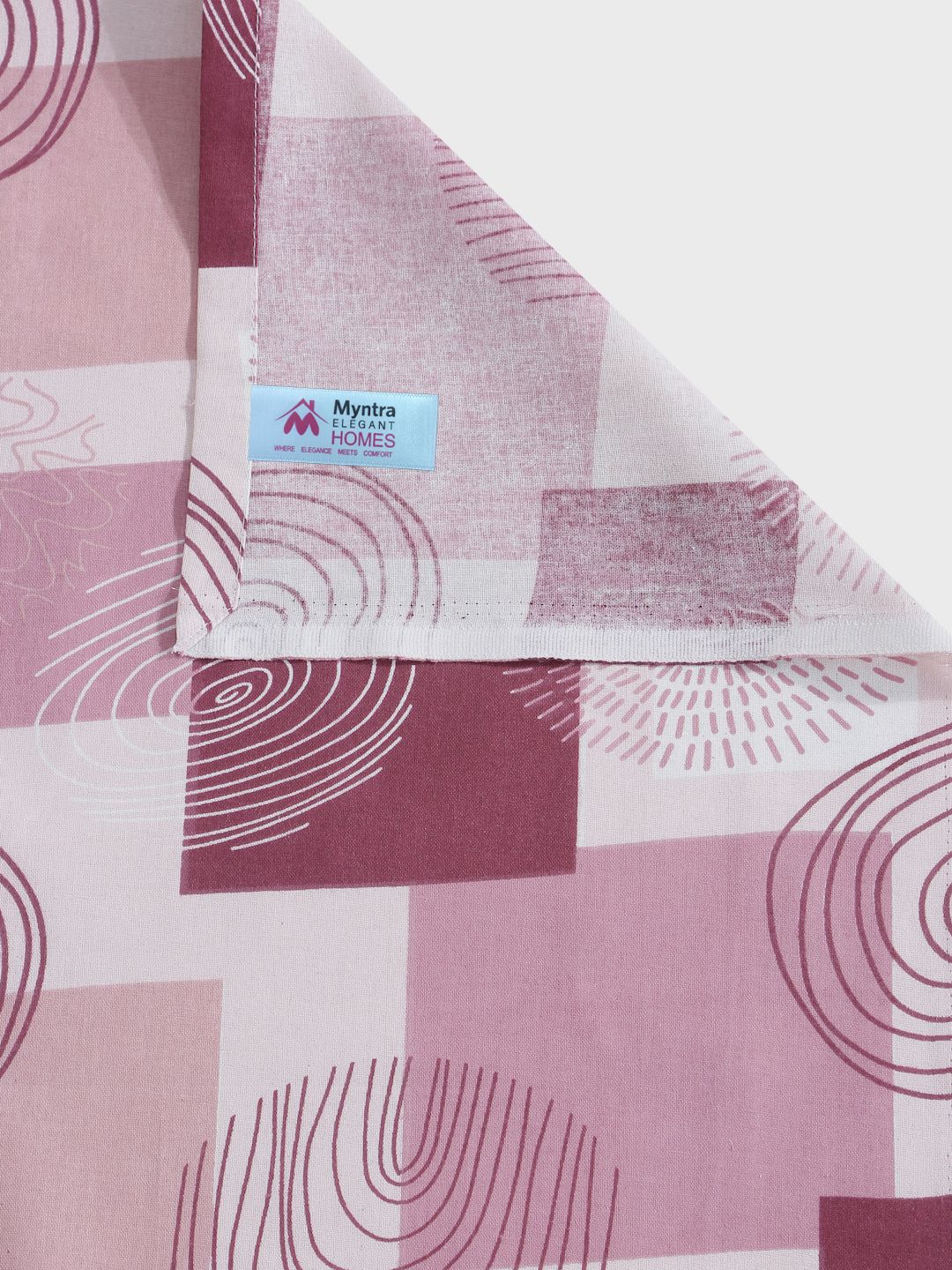 Myntra Elegant Homes Pink Geometric Pure Cotton Set Cadar King 400 TC-2.5mX2.25m