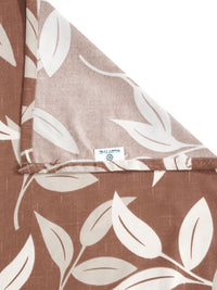 KLOTTHE Brown Leaf Polycotton 300 TC King Bedsheet with 2 Pillow Covers-98 x 89 inches