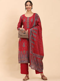 Mamicha Women Ethnic Motifs Printed Thread Work Kurta