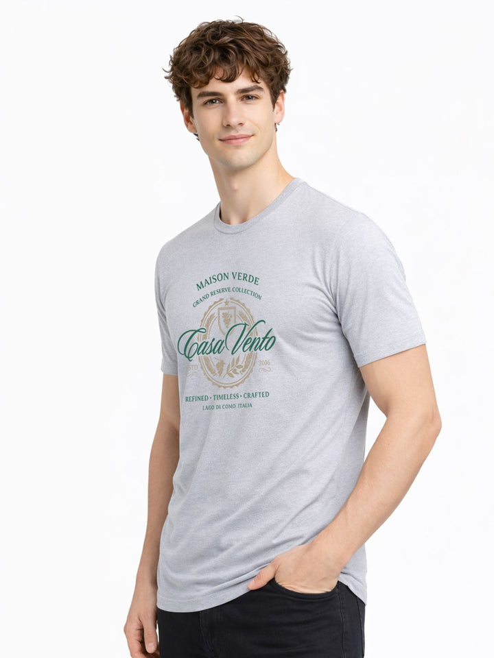 ADRO Typography Printed Round Neck Short Sleeves Regular Fit Pure Cotton T-shirt