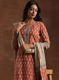 Libas Floral Printed Straight Kurta With Salwar And Dupatta