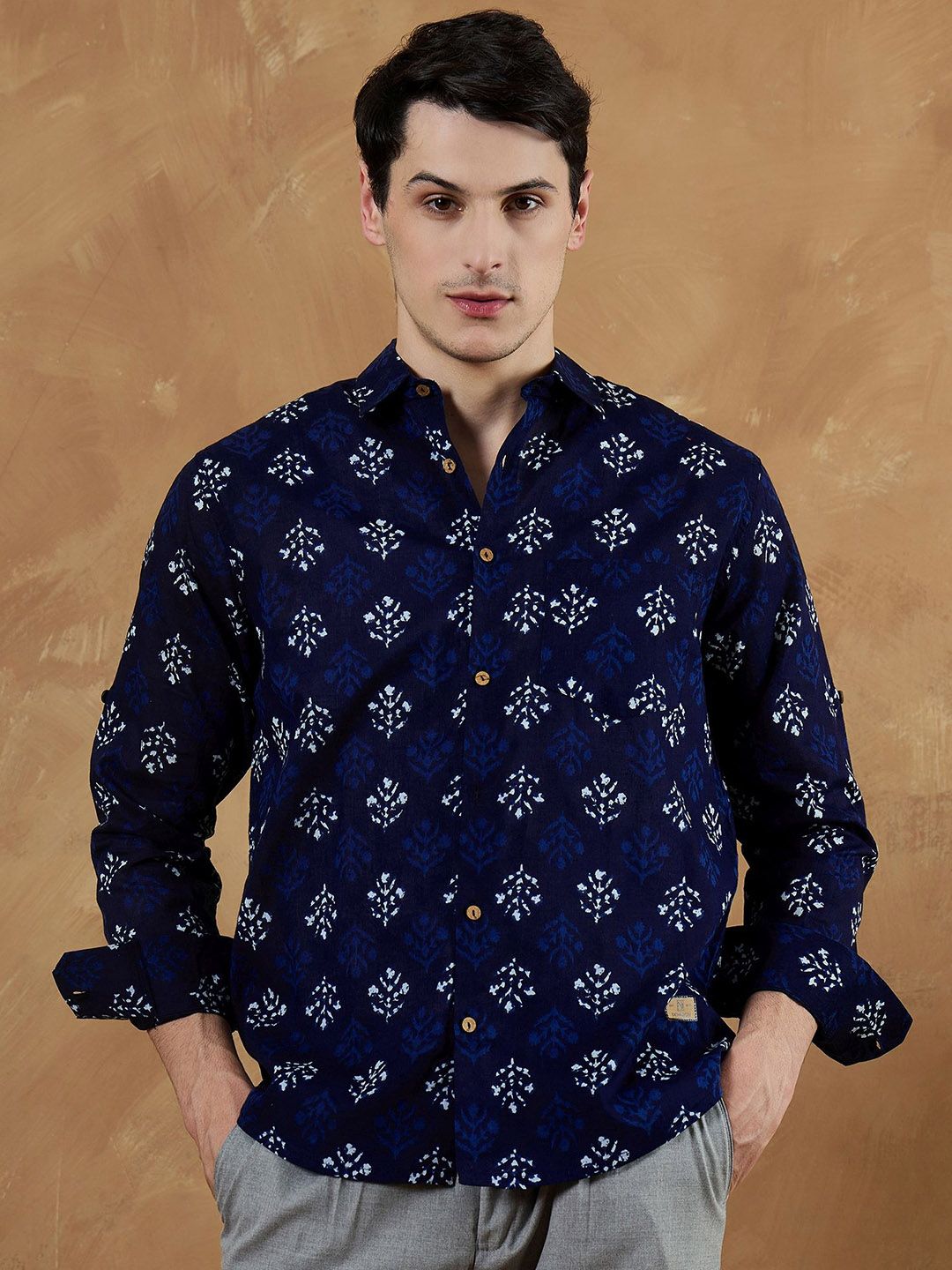 DENNISON Men Block Printed Casual Shirt