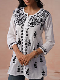 Rumah Wanita Chikankari Kurta Chikankari Sulaman Bunga