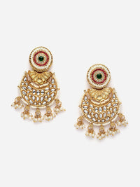 PANASH Emas Bersalut Kundan Chandbali Kontemporari