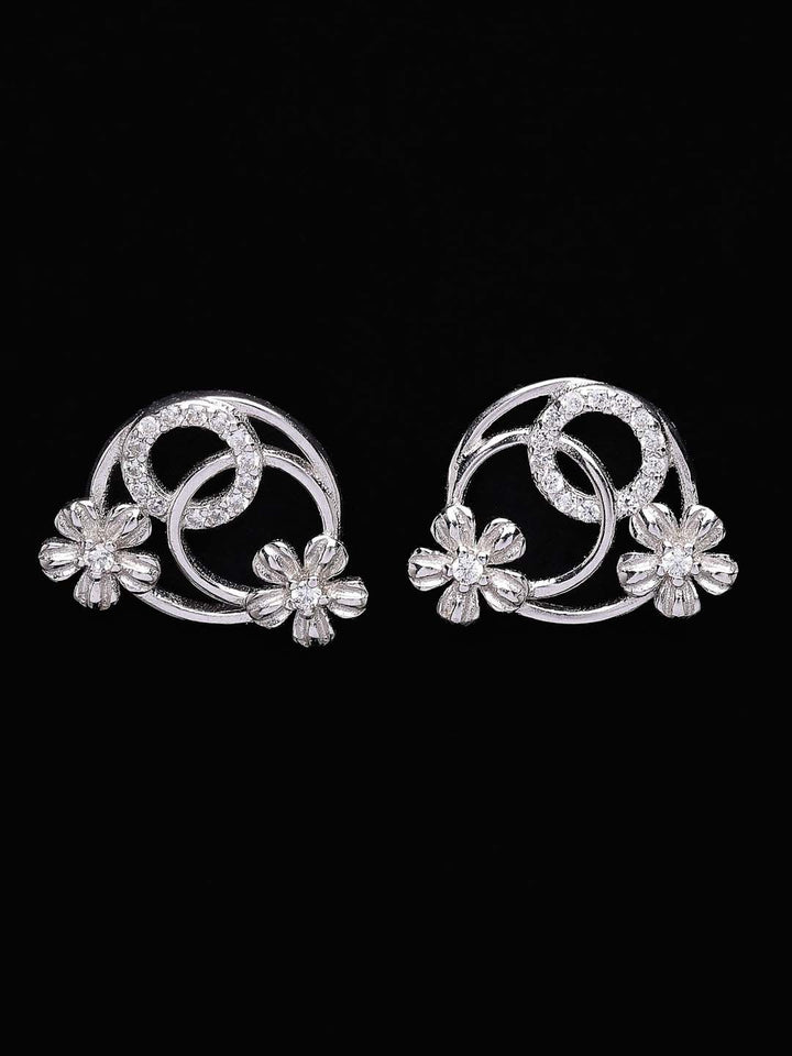 Kancing Zirkonia Kubik Bersalut Rhodium PANASH 925 Sterling Perak