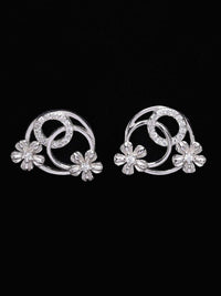 Kancing Zirkonia Kubik Bersalut Rhodium PANASH 925 Sterling Perak